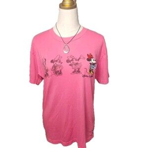 Disney Embroided T-Shirt X-Large Pink Minnie Mouse in Motion Disney-Florida